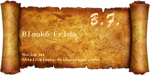 Blaskó Frida névjegykártya